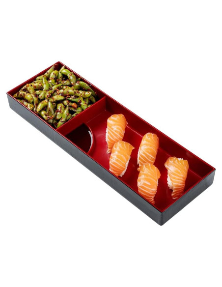 Bandeja Bento Tek 35.4 cm con 2 Compartimentos - Restaurantware
