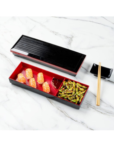 Bandeja Bento Tek 35.4 cm con 2 Compartimentos - Restaurantware