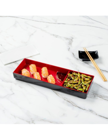 Bandeja Bento Tek 35.4 cm con 2 Compartimentos - Restaurantware