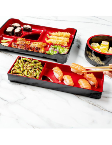 Bandeja Bento Tek 35.4 cm con 2 Compartimentos - Restaurantware