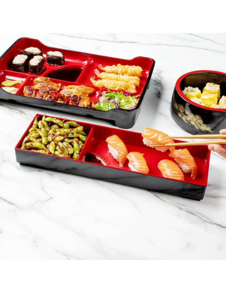 Bandeja Bento Tek 35.4 cm con 2 Compartimentos - Restaurantware