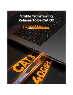 Cable Ethernet Cat 8 Snowkids 0.46 m 40Gbps Trenzado S/FTP 2