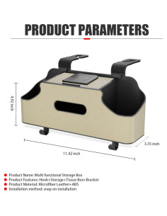 Caja de Almacenamiento para Respaldo de Asiento de Coche Beige - Pinflaw 2