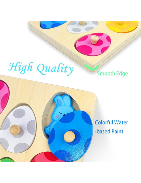 Rompecabezas de Madera OCBTOW Pascua para Niños 17.8 cm
