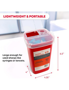 Contenedor de Desechos Cortantes Ever Ready 1L con Tapa Dividida 2