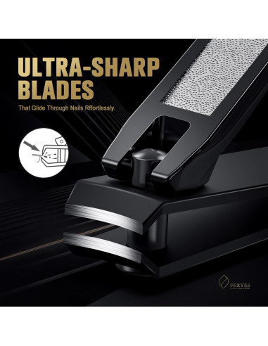 Juego de Cortauñas FERYES 2 Piezas Negro - Aseo de Precisión