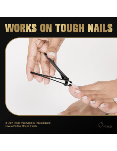 Juego de Cortauñas FERYES 2 Piezas Negro - Aseo de Precisión