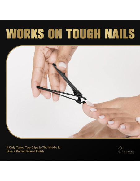 Juego de Cortauñas FERYES 2 Piezas Negro - Aseo de Precisión