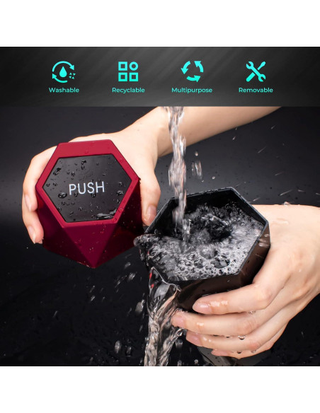 Basurero de Coche Tecfino Mini Rojo con Tapa y Soporte