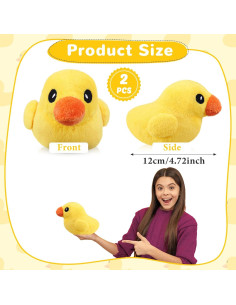 Peluche Pato Amarillo Leyndo 2 Pcs 12 cm Suave Decorativo 2
