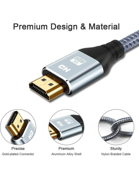 Cable HDMI 4K Cheges 0.3m Alta Velocidad 18Gbps HDR