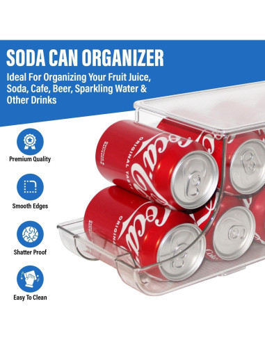 Organizador de Latas de Soda ShelfShaper, Apilable, 2 Piezas