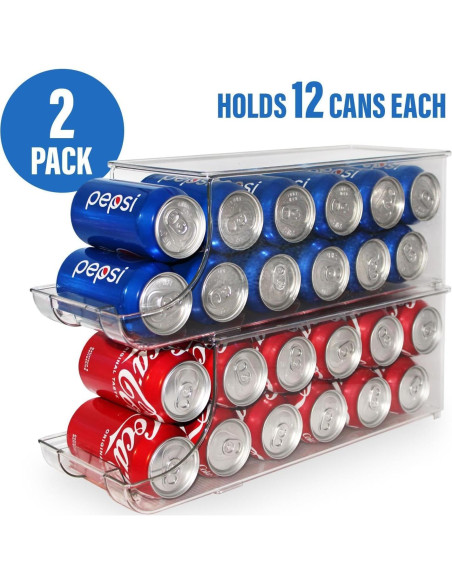 Organizador de Latas de Soda ShelfShaper, Apilable, 2 Piezas Organizador de Latas de Soda ShelfShaper, Apilable, 2 Piezas