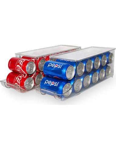Organizador de Latas de Soda ShelfShaper, Apilable, 2 Piezas