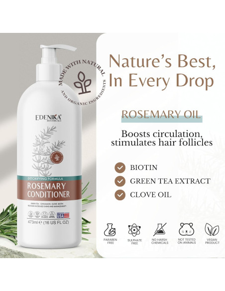 Acondicionador de Aceite de Romero Edenika 473 ml - Anti-Pérdida