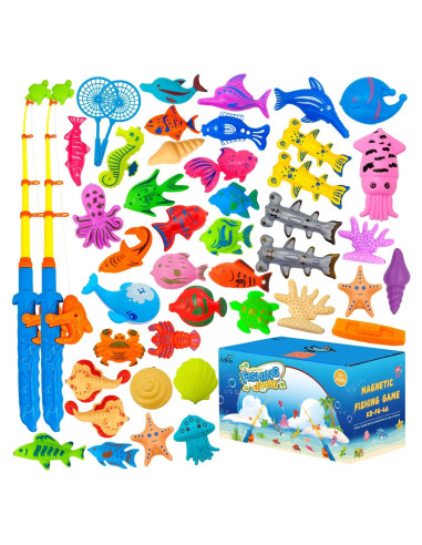 Juego de Juguetes de Pesca Magnética Kiditos 46 PCS para Baño