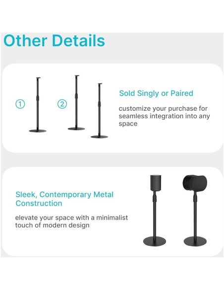 Soporte para Altavoces SONOS Era 300 y 100 Ajustable 68-108 cm