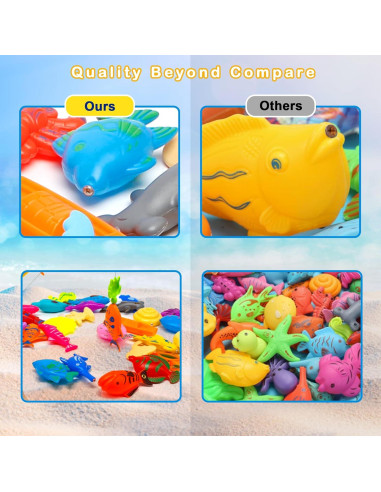 Juego de Juguetes de Pesca Magnética Kiditos 46 PCS para Baño