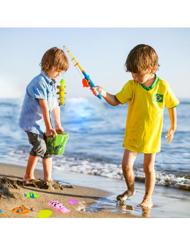 Juego de Juguetes de Pesca Magnética Kiditos 46 PCS para Baño