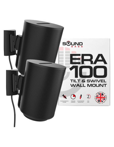 Soporte de Pared Soundbass E100 para Sonos ERA 100, Negro, Doble