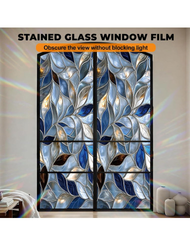 Película de Privacidad Floral BVBOX 44.5x100.2cm PVC UV