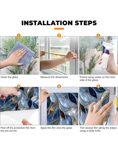 Película de Privacidad Floral BVBOX 44.5x100.2cm PVC UV