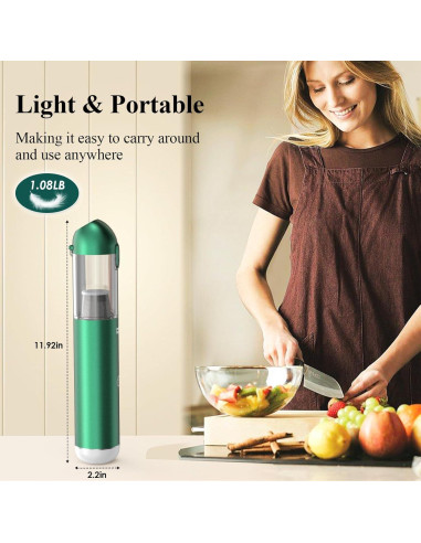 Aspiradora de Mano Inalámbrica Minthouz 17000Pa 120W Azul