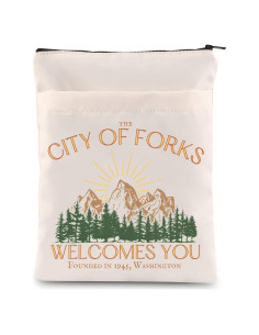 Bolsa de Libros JNIAP Ciudad de Forks con Cremallera 22x29cm