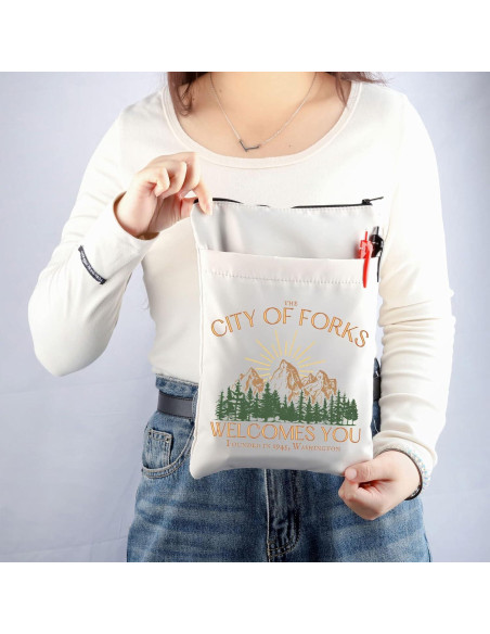Bolsa de Libros JNIAP Ciudad de Forks con Cremallera 22x29cm