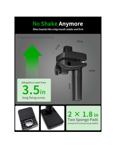 Soporte de Abrazadera de Escritorio Singzhu para Micrófono Negro 2