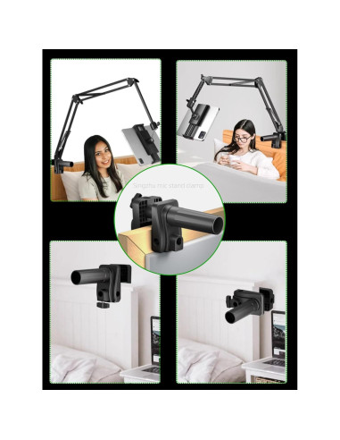 Soporte de Abrazadera de Escritorio Singzhu para Micrófono Negro