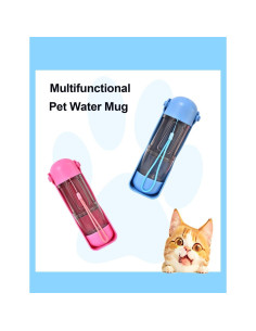 Taza de Agua y Comedero para Mascotas SONCHIE Azul 3 en 1 2