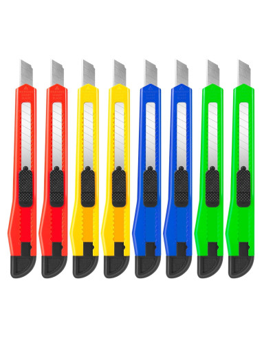 Cuchillos Utilitarios Retráctiles DIYSELF - Paquete de 8, 9mm