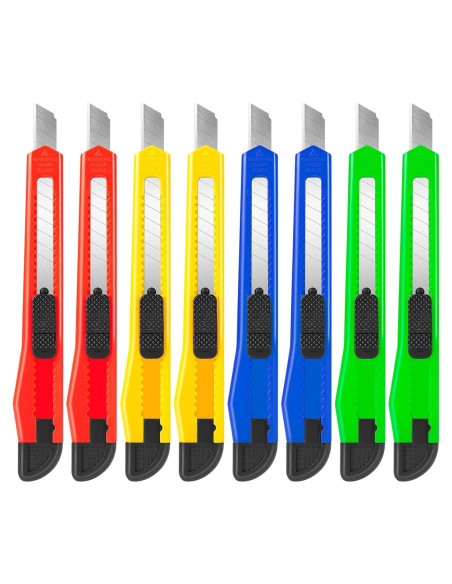 Cuchillos Utilitarios Retráctiles DIYSELF - Paquete de 8, 9mm