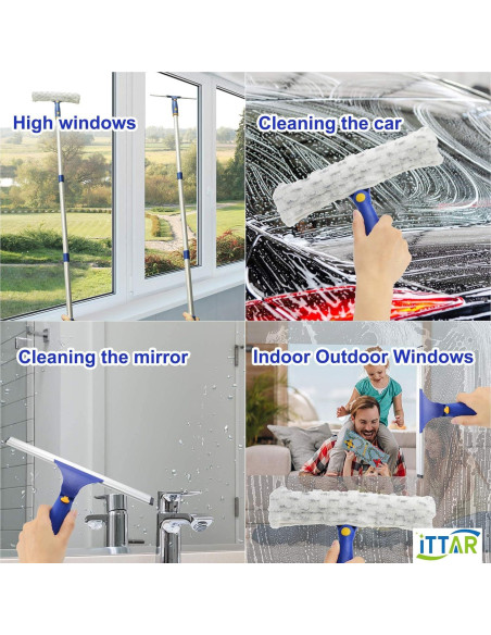 Kit de Limpieza de Ventanas ITTAR con Poste Telescópico 152.4 cm
