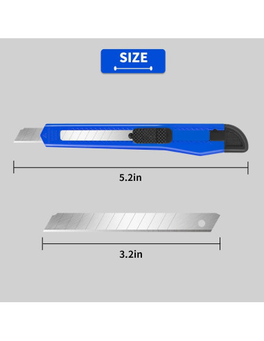 Cuchillos Utilitarios Retráctiles DIYSELF - Paquete de 8, 9mm