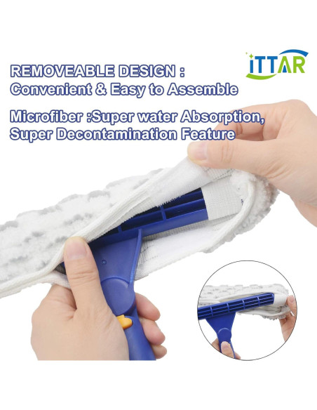 Kit de Limpieza de Ventanas ITTAR con Poste Telescópico 152.4 cm
