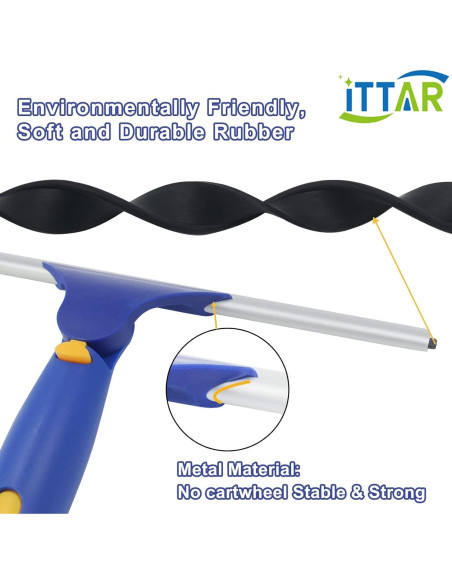 Kit de Limpieza de Ventanas ITTAR con Poste Telescópico 152.4 cm