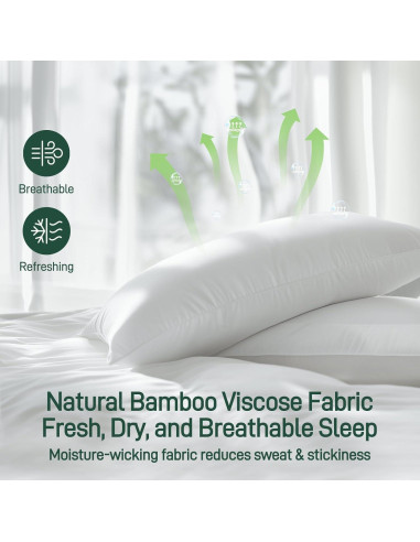 Almohada Hipoalergénica Caelorin Reina 71x51cm Viscosa Bambú