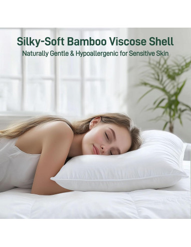 Almohada Hipoalergénica Caelorin Reina 71x51cm Viscosa Bambú
