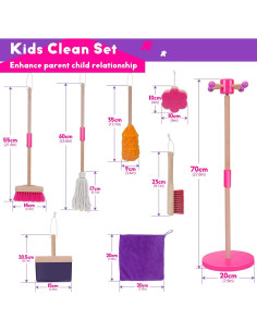 Juego de Limpieza para Niños MASTERTOP 8 Piezas Multicolor 2