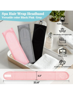 Diadema Facial de Spa YYZ - 3PCS Microfibra Ajustable 2