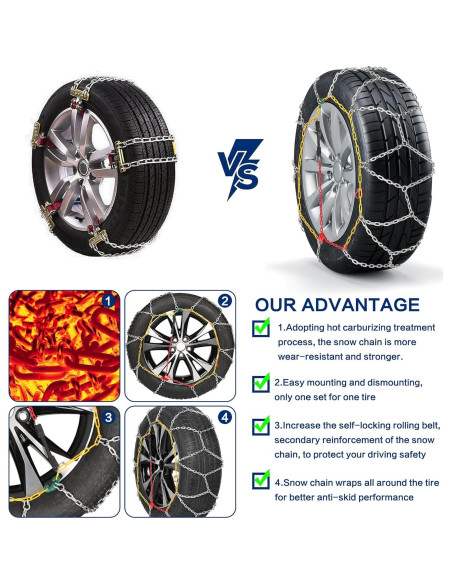 Cadenas de Nieve Coco Bird KN90 Antideslizantes 2 Unidades