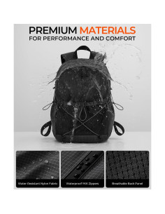 Mochila Impermeable para Laptop 14" Unisex Negra 20L 2