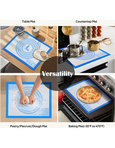 Alfombrilla de Hornear de Silicona Antiadherente 50.8x40.6cm Azul Folksy