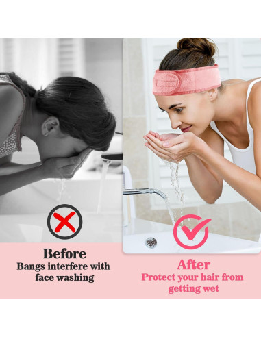 Diadema Facial de Spa YYZ - 3PCS Microfibra Ajustable