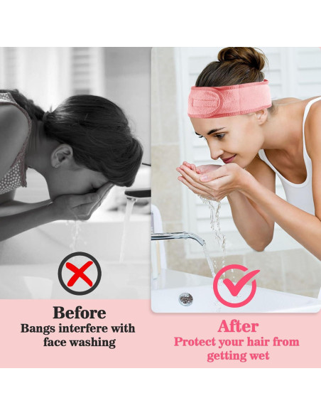 Diadema Facial de Spa YYZ - 3PCS Microfibra Ajustable