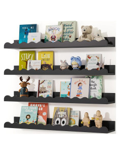 Estantes de Madera Seocry XKJ0001 para Guardería 4 Unidades Negro