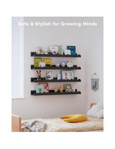 Estantes de Madera Seocry XKJ0001 para Guardería 4 Unidades Negro 2