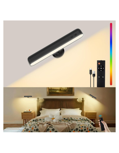 Aplique de Pared LED Recargable Llamau 7500mAh Negro